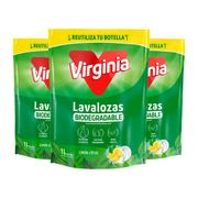 Pack 3X Lavalozas Concentrado Virginia Recarga Limón Citrus 1000 ml
