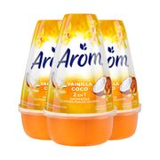 Pack 3X Desodorante Ambiental Cono-Gel Arom Vainilla-Coco 190 grs
