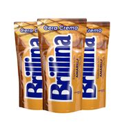 Pack 3X Cera Crema Piso Madera Brillina Sachet Amarilla 340cc