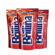 Pack 3X Cera Crema Piso Madera Brillina Sachet Roja 340cc