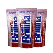 Pack 3X Cera Crema Piso Madera Brillina Sachet Tierra Color 340cc