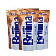 Pack 3X Cera Crema Piso Madera Brillina Sachet Incolora 340cc